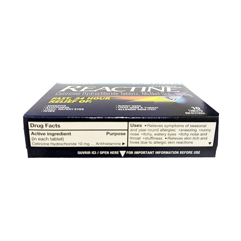 Reactine tabs x-str 10's