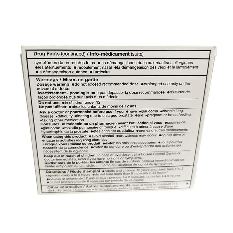 H one allergy form lg caps 25mg 20's