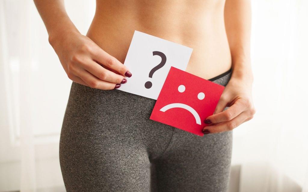 Female with discomfort